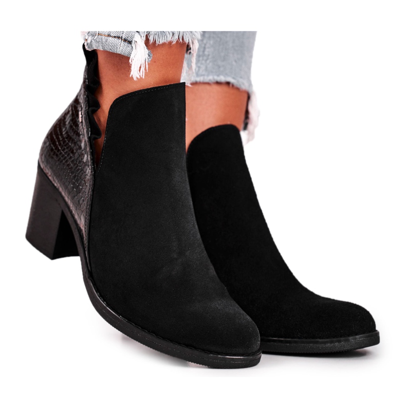 Botas de Mujer en el Tacón, Cuero Primavera Maciejka Negro 04833-01 Botas de Mujer en el Tacón, Cuero Primavera Maciejka Negro 04833-01