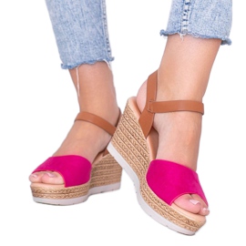Sandalias de cuña rosa Roki