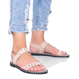Sandalias beige con tachuelas Thelma