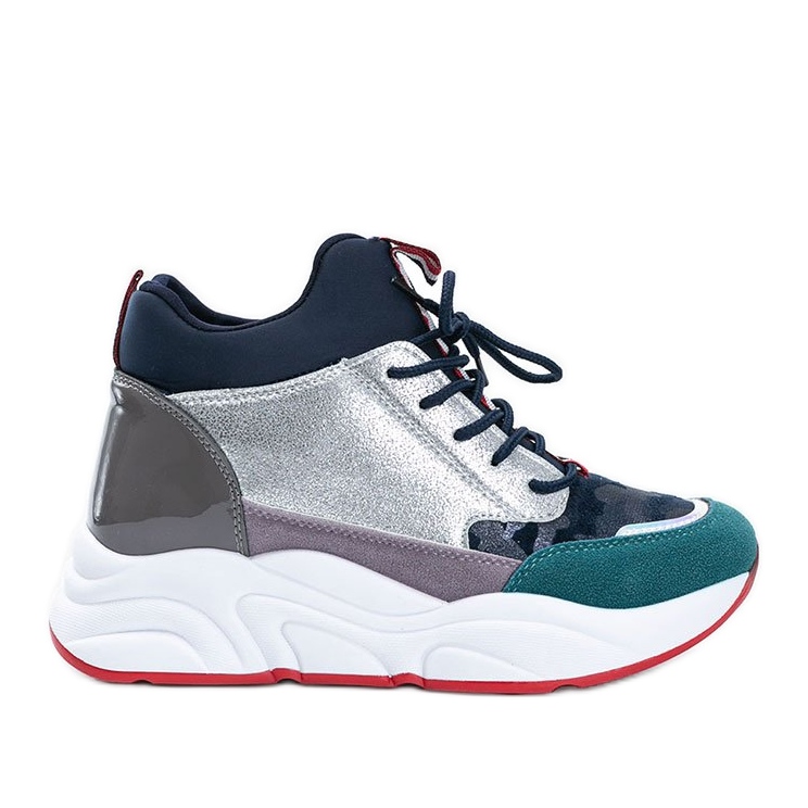 Zapatillas azul marino con suela Cassadi gruesa multicolor