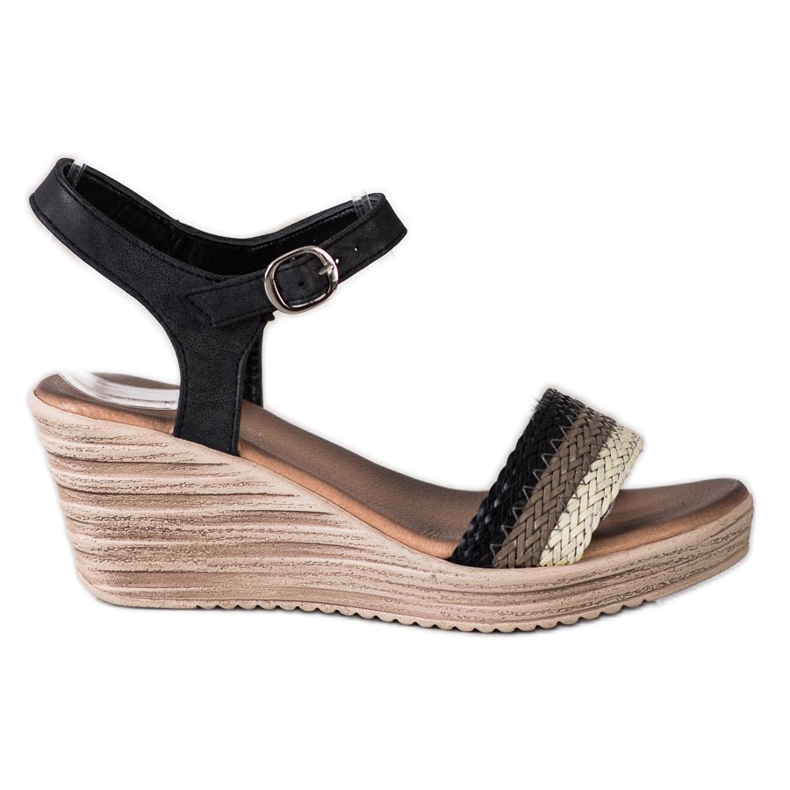 Sea Elves Sandalias de cuña casual beige marrón negro