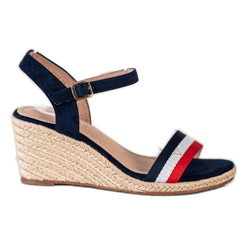 Sandalias ligeras VINCEZA a rayas blanco rojo azul marino