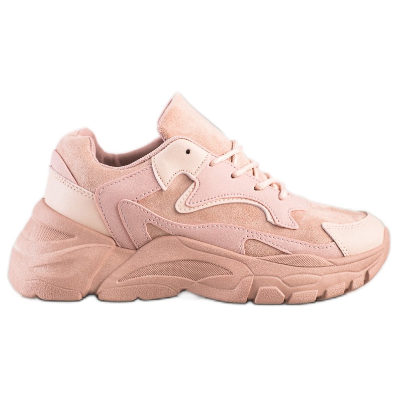 SHELOVET Zapatillas casual en polvo rosado