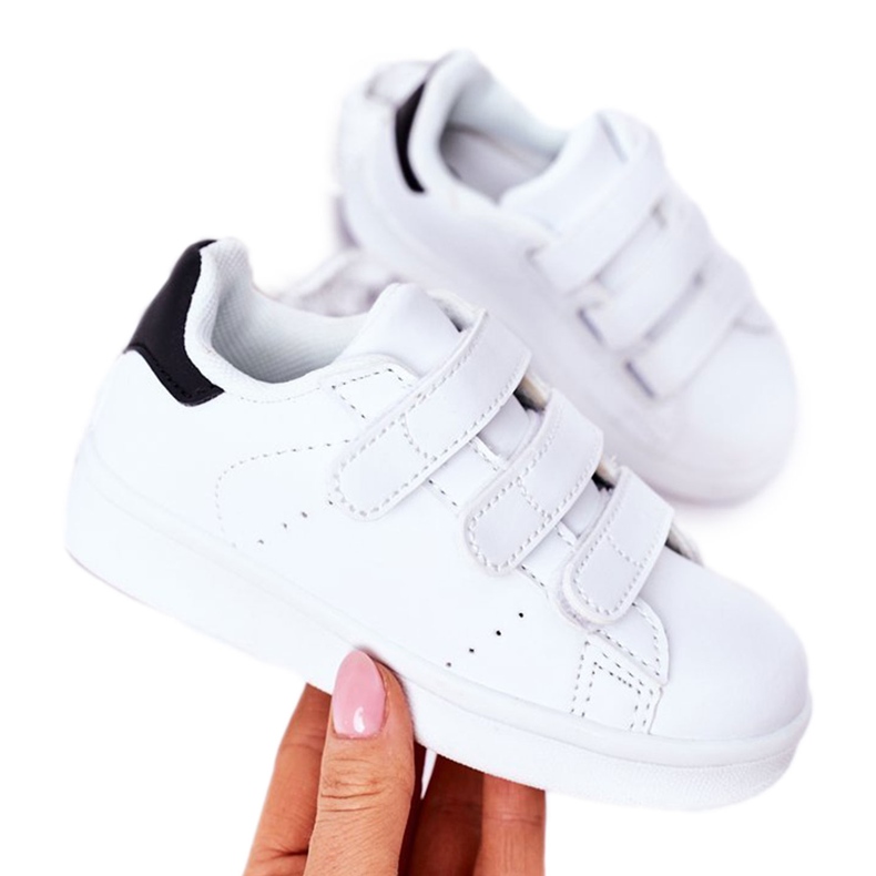 FR1 Calzado deportivo infantil con velcro blanco y negro Fifi