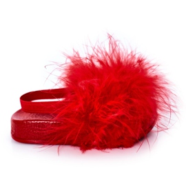 FR1 Pantuflas Infantiles De Goma Con Piel Rojo Skylar