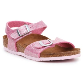 Sandalias Birkenstock Rio Plain Jr 1018991 negro rosa