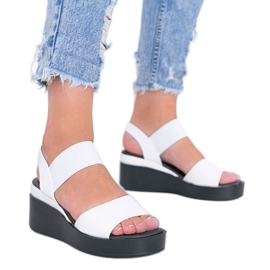 Sandalias con cuña blancas de Wins blanco