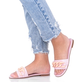 Pantuflas rosas con cadena Colorado rosado