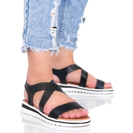 Sandalias negras sobre suela gruesa Irony negro