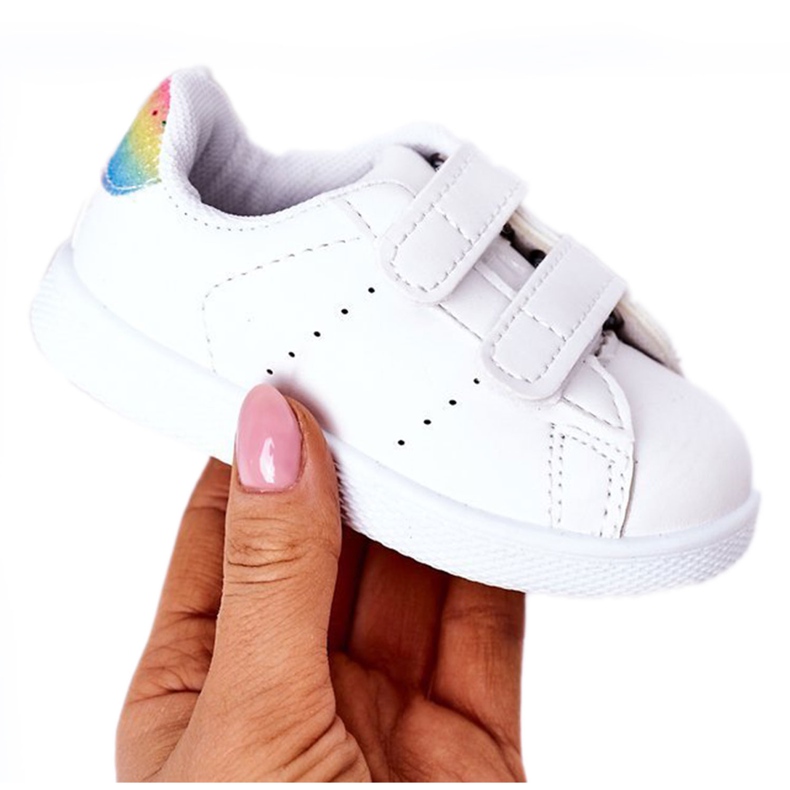 Zapatillas para niños Blanco-Arcoíris Velcro Cute Girl