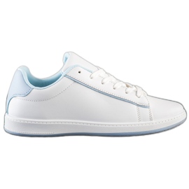 SHELOVET Zapatillas bajas con cuero ecológico blanco