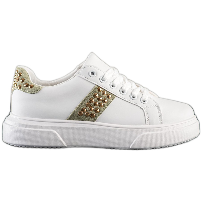 SHELOVET Zapatillas con adornos blanco