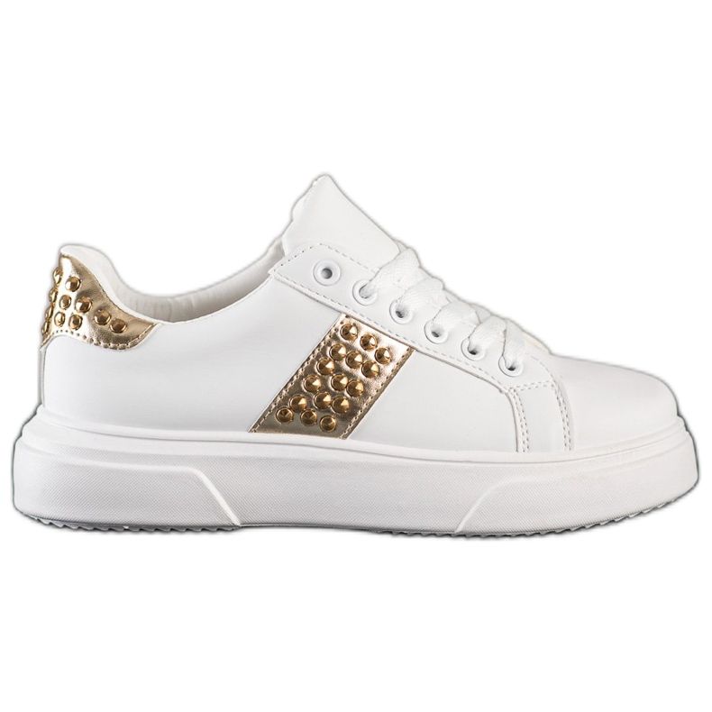 SHELOVET Zapatillas con adornos blanco