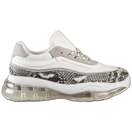 SHELOVET Zapatillas en una plataforma transparente blanco multicolor