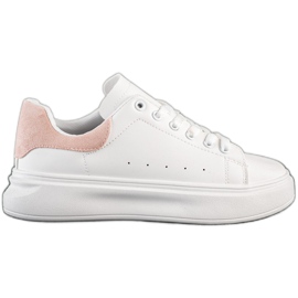 SHELOVET Zapatillas blancas en la plataforma blanco