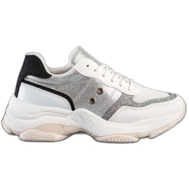 SHELOVET Zapatillas cómodas de moda blanco multicolor