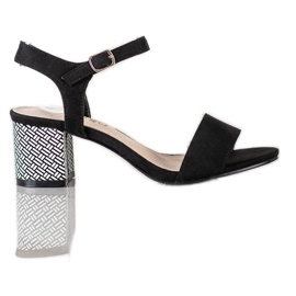 Goodin Sandalias cómodas en una barra blanco negro