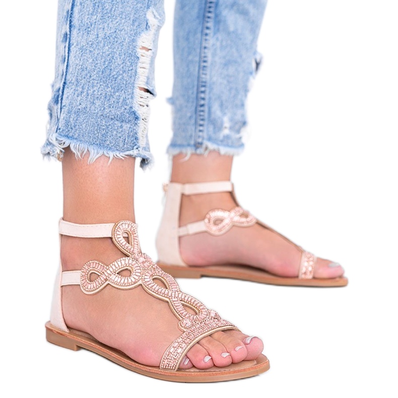 Sandalias beige adornadas con circonita Cersi
