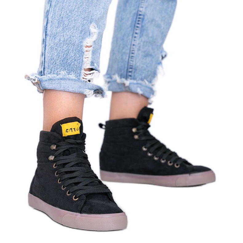 Zapatillas altas hasta el tobillo negras de Bujal negro Zapatillas altas hasta el tobillo negras de Bujal negro