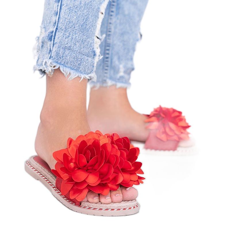 Pantuflas rojas de mujer Dain rojo Pantuflas rojas de mujer Dain rojo