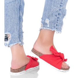 Sandalias rojas sobre suela de corcho Martenn rojo