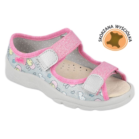 Sandalia befado para niña 869x154 rosado plata gris