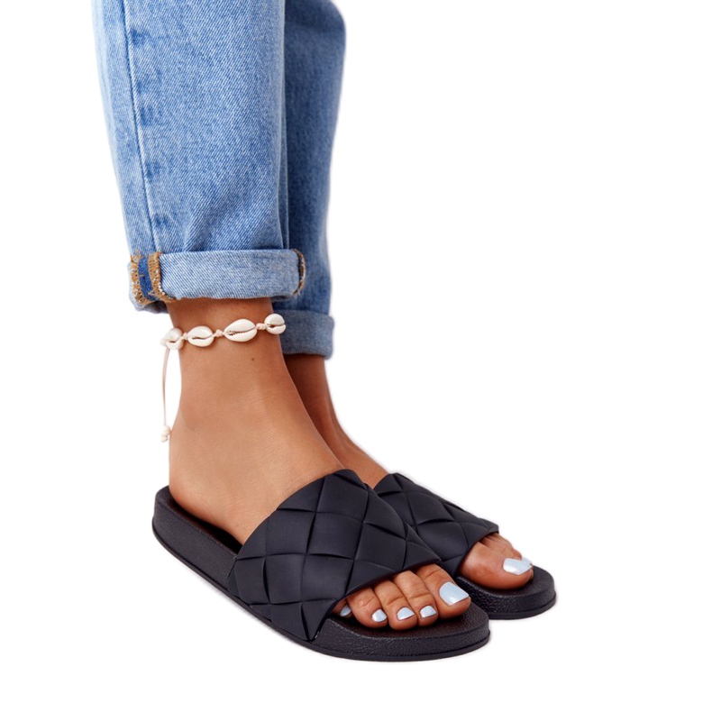 PS1 Pantuflas de Goma Negra para Mujer Let's Swim negro PS1 Pantuflas de Goma Negra para Mujer Let's Swim negro