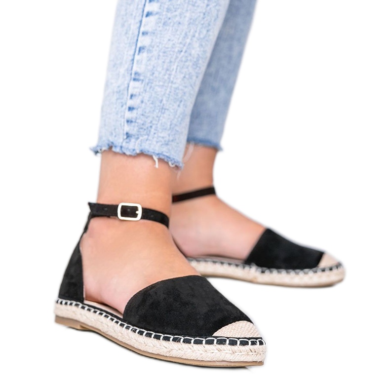 Sandalias de alpargatas negras de Chloe Star negro