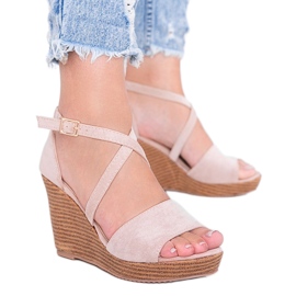 Sandalias de cuña beige Leslie