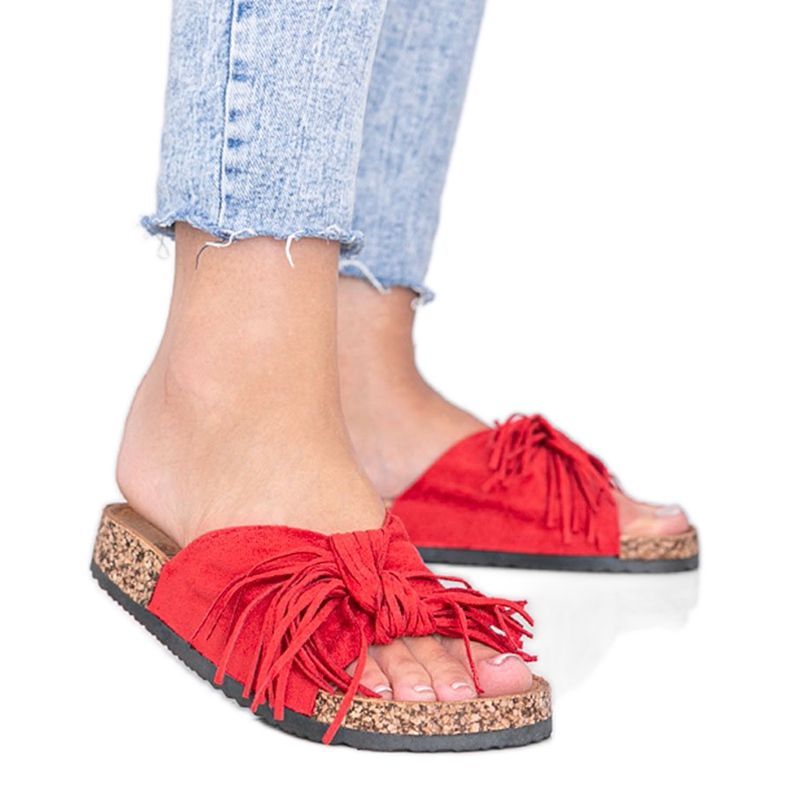 Sandalias rojas en la suela de corcho Crys rojo Sandalias rojas en la suela de corcho Crys rojo