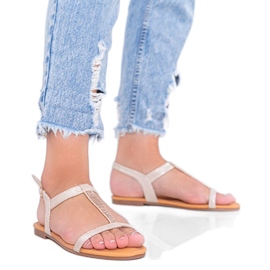 Sandalias de mujer holográficas beige igi