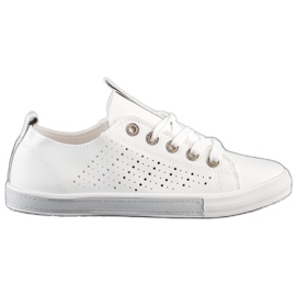 Bella Paris Zapatillas Con Piel Ecológica blanco