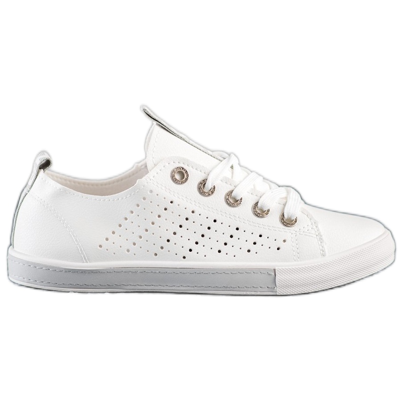 Bella Paris Zapatillas Con Piel Ecológica blanco