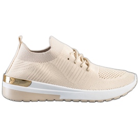 SHELOVET Zapatillas cómodas sin cordones beige