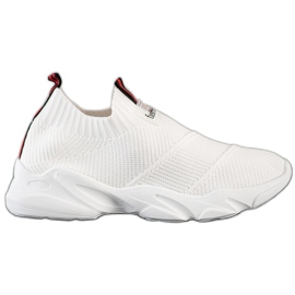 SHELOVET Zapatillas de deporte sin cordones de moda blanco