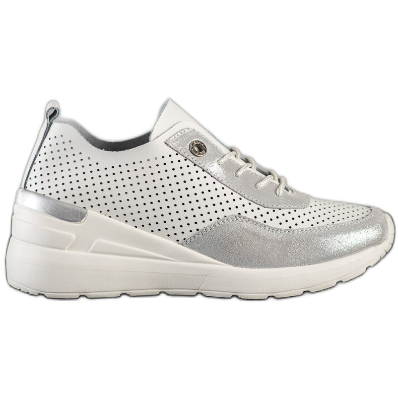 Goodin Zapatillas de cuero con cuña blanco Goodin Zapatillas de cuero con cuña blanco