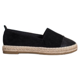 Bestelle Alpargatas de ante negras negro