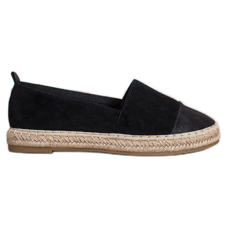 Bestelle Alpargatas de ante negras negro