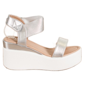 Small Swan Sandalias de cuña de moda dorado