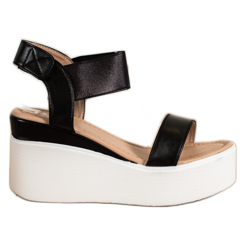 Small Swan Sandalias de cuña de moda negro
