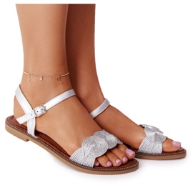 S.Barski Sandalias elegantes S. Barski GD-53 Silver plata S.Barski Sandalias elegantes S. Barski GD-53 Silver plata