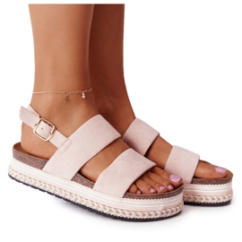 Sandalias de ante en la plataforma Olimpia rosa rosado