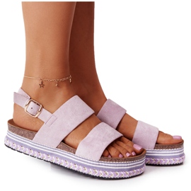 Sandalias de ante en la plataforma violeta Olympia púrpura