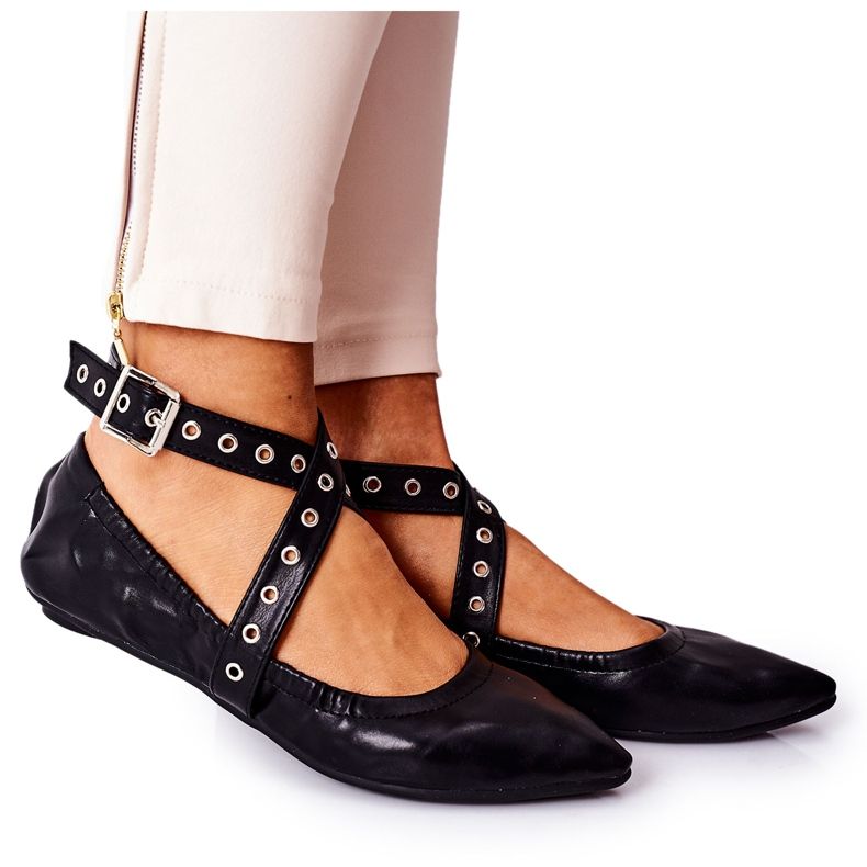 Bailarinas Lu Boo Piel Doblada Negra negro Bailarinas Lu Boo Piel Doblada Negra negro