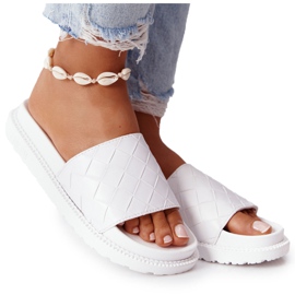 Pantuflas de mujer On the Big Star HH274683 Plataforma blanca blanco