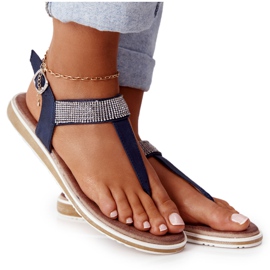 S.Barski Sandalias Chanclas Con Circonitas S. Barski 701-12 Azul Marino marrón