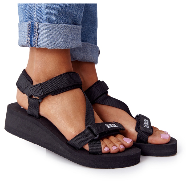 Sandalias Espuma Negra Con Cuña Big Star FF274A349 negro Sandalias Espuma Negra Con Cuña Big Star FF274A349 negro