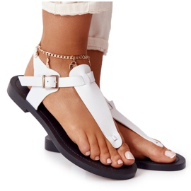 Sandalias Piel Chanclas Big Star HH274702 Blanco