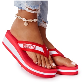 Chanclas de mujer con cuña Big Star HH274A095 Rojo