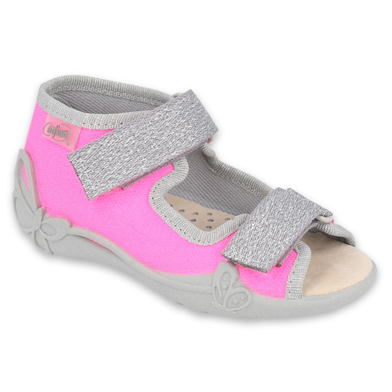 Calzado infantil befado 342P032 rosado plata gris